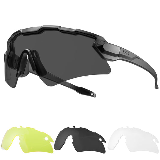 1TG Tactical Safety Shooting Glasses - Anti-Fog Tactical Goggles with 3 Lens & Hard Case, Impact-Resistant Protective Eyewear