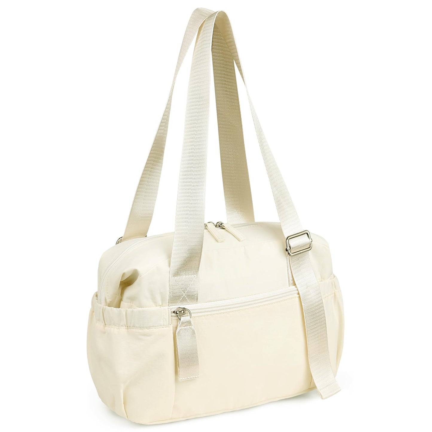 Vorspack Mini Gym Bag for Women - Small Duffle Bag Lightweight Duffel Bag with Wet Pocket Cute Sports Bag for Gym Dance Yoga - Beige