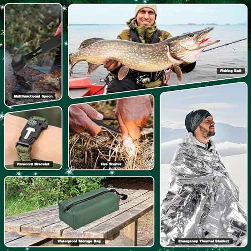 Survival Kit Advent Calendar for Men 2025-24 Days Survival Tools Advent Calendar for Adult Teen Boy, Christmas Countdown Survival Gear Gift for Outdoor Camping, Fishing, Hunting, Hiking Adventures
