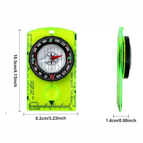 Advanced Orienteering Compass for Hiking and Backpacking, Scout Compass for Camping, Map Reading,Yellow