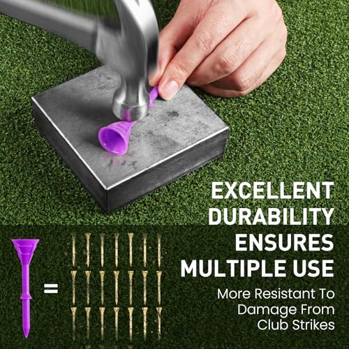 Unbreakable Golf Tees Set - 50 or 100 Mixed Color Plastic 3 1/4 Inch