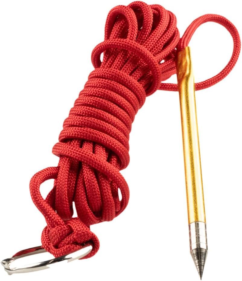 10 Foot 550lb Paracord Fishing Stringer Fish Holder with Metal Threading Needle and 1 Inch Split Ring