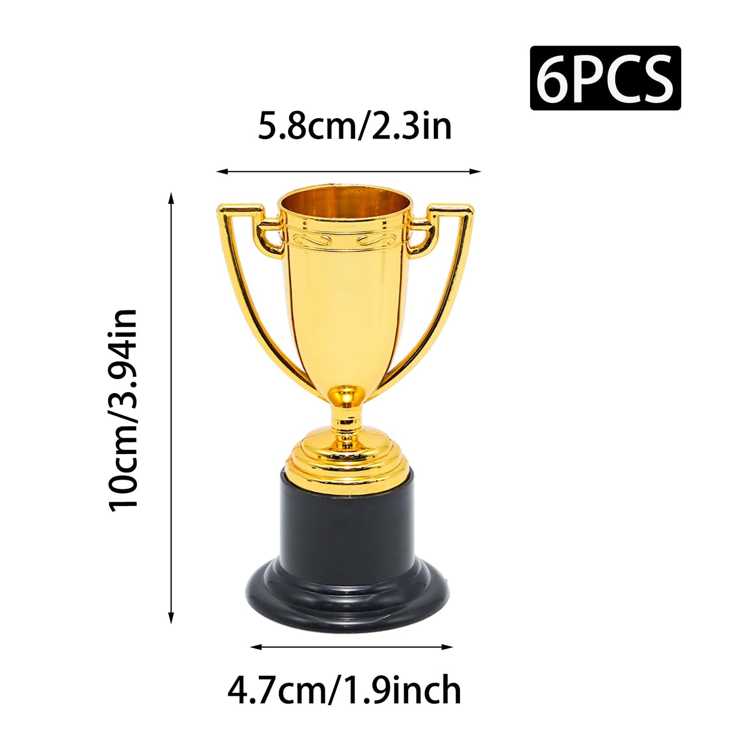 Wuyituart 2 Sets Mini Gold Silver Bronze Trophy Cups 4 Inch Plastic Trophies for Sports Games Parties