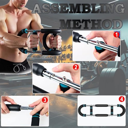 Twister Arm Trainer - Adjustable 40-100lbs Portable Spring Resistance Chest & Arm Workout Equipment with Detachable Design for Home Gym.