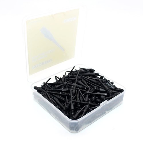 ROOBEEO 2BA Thread Plastic Tip Dart Points 300 Pack Soft Dart Tips Replacement Dart Accessories-Black