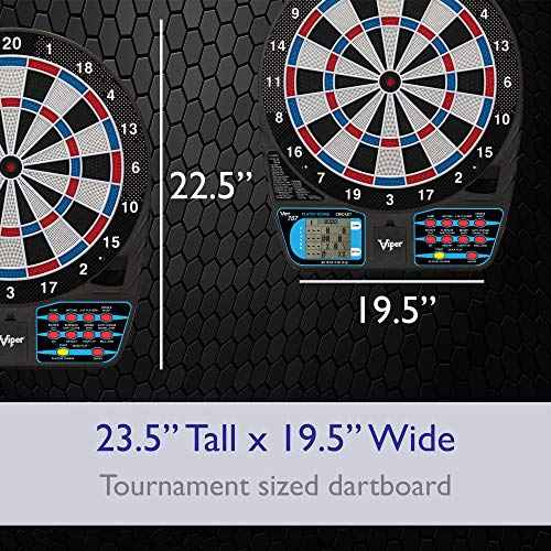 Viper 787 Electronic Dartboard, Ultra Thin Spider For Increased Scoring Area, Free Floating Segments, Locking Segment Holes For Fewer Bounceouts, Automatic Scoring