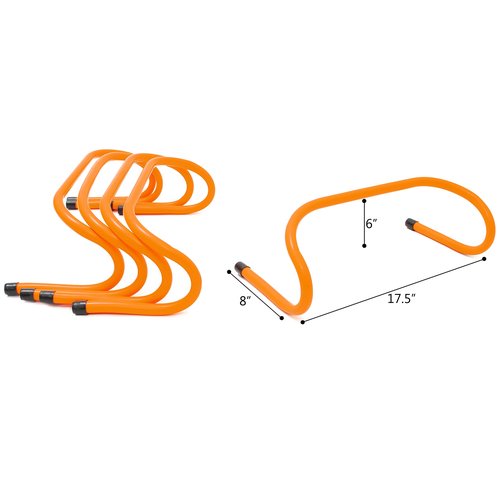Trademark Innovations 6" Speed Training Hurdles (Set of 5, Orange)