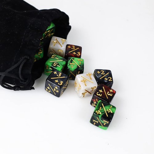 48 Pieces MTG Counters Token Dice, Magic The Gathering Glitter Sparkle Loyalty Cube, Starry Marble D6 Compatible With MTG, CCG, Card Gaming Accessory - 4 Colors