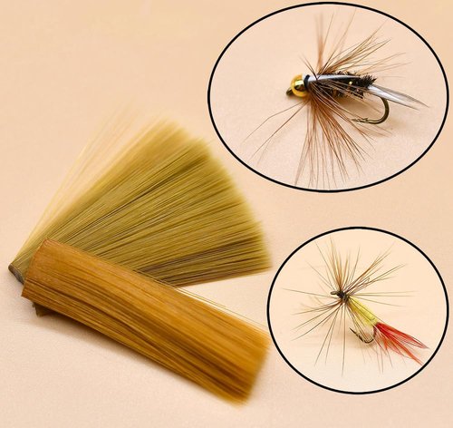 KTGCOZS 2 pcs Tapered Nylon Fibers for Dry Wet Nymphs Mayfly Tails Fly Tying Material Nylon Ultra Fine Fibers Tails Synthetic Material