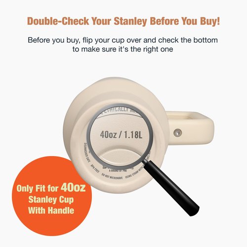 40oz Flip Straw Lid Replacement for Stanley Quencher H2.0 Tumbler, 2 Cream Leak Proof Flip Lid & 4 Tritan Straws & 2 Straw Brush