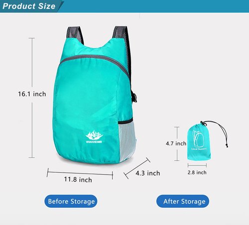 Lightweight Foldable Waterproof Backpack For Men Women Outdoor Sports Travel Leisure Bag Hiking Small Daypack 20L (DarkBlue)