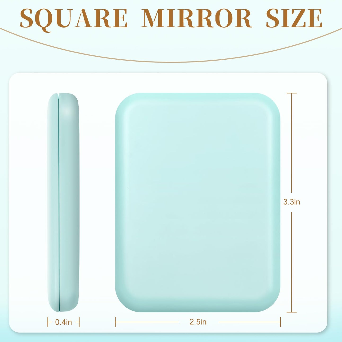 Kakuje Compact Mirror, 1X/3X Magnification LED Pocket Mirror with Nternal BIattery, Mini Mirror for Purse, Pocket,Travel and Present (Mint Green)