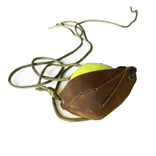 Parallel Halo Leather Shepherd Sling Handmade Paracord Shepherds Sling Rock Thrower Old-Fashioned Slingshot (Brown)