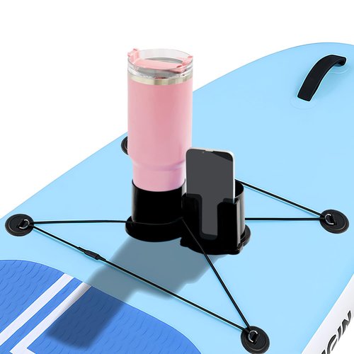 Paddleboard Cup Holder, 3.15″ Diameter Paddle Board and Kayak Drink Holder, 2-in-1 Paddle Board Cup and Phone Holder Accessories for SUP Kayak Boat(Black)