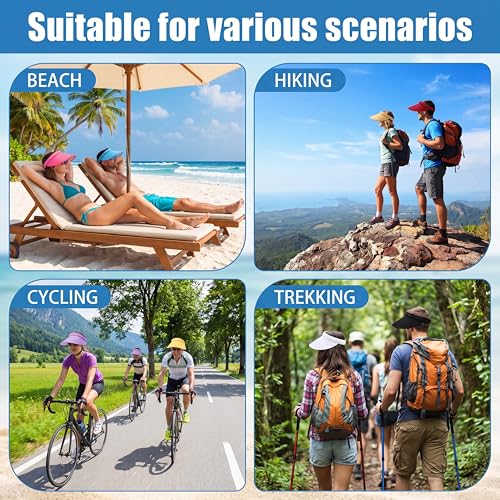Multi-Color Sun Visor for Women & Men Wide Brim Clip-On Beach Cap Adjustable Travel Sport