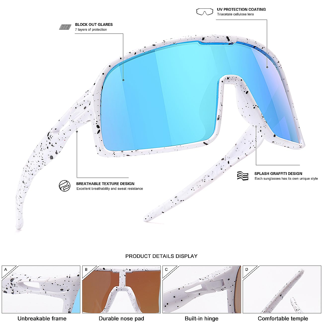 SEKKAF 3PACK Kids Baseball Sunglasses for Boys Girls Polarized Youth Softball Cycling Sports UV400 Protection Goggles