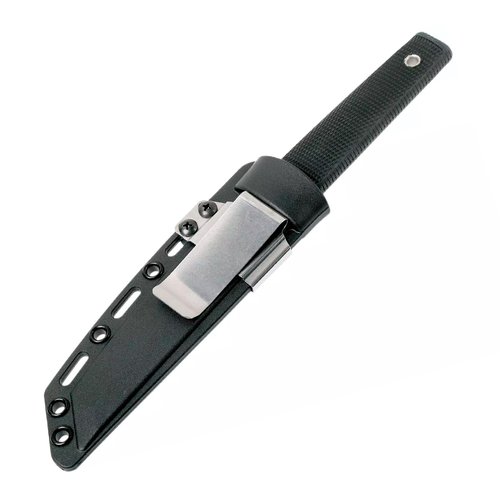 Cold Steel Kobun Plain Edge 5.5" Japanese AUS8A Stainless Steel American Tanto Shape Fixed Blade Tactical Hunting Knife, Ergonomic Kray-Ex Handle, Secure-Ex Sheath - Boxed