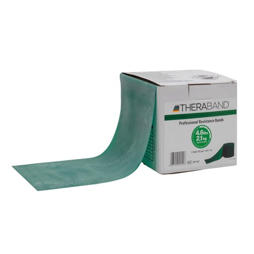 THERABAND Resistance Bands, 50 Yard Roll Professional Latex Elastic Band For Upper & Lower Body & Core Exercise, Physical Therapy, Pilates, At-Home Workout, & Rehab, Green, Heavy, Level 4
