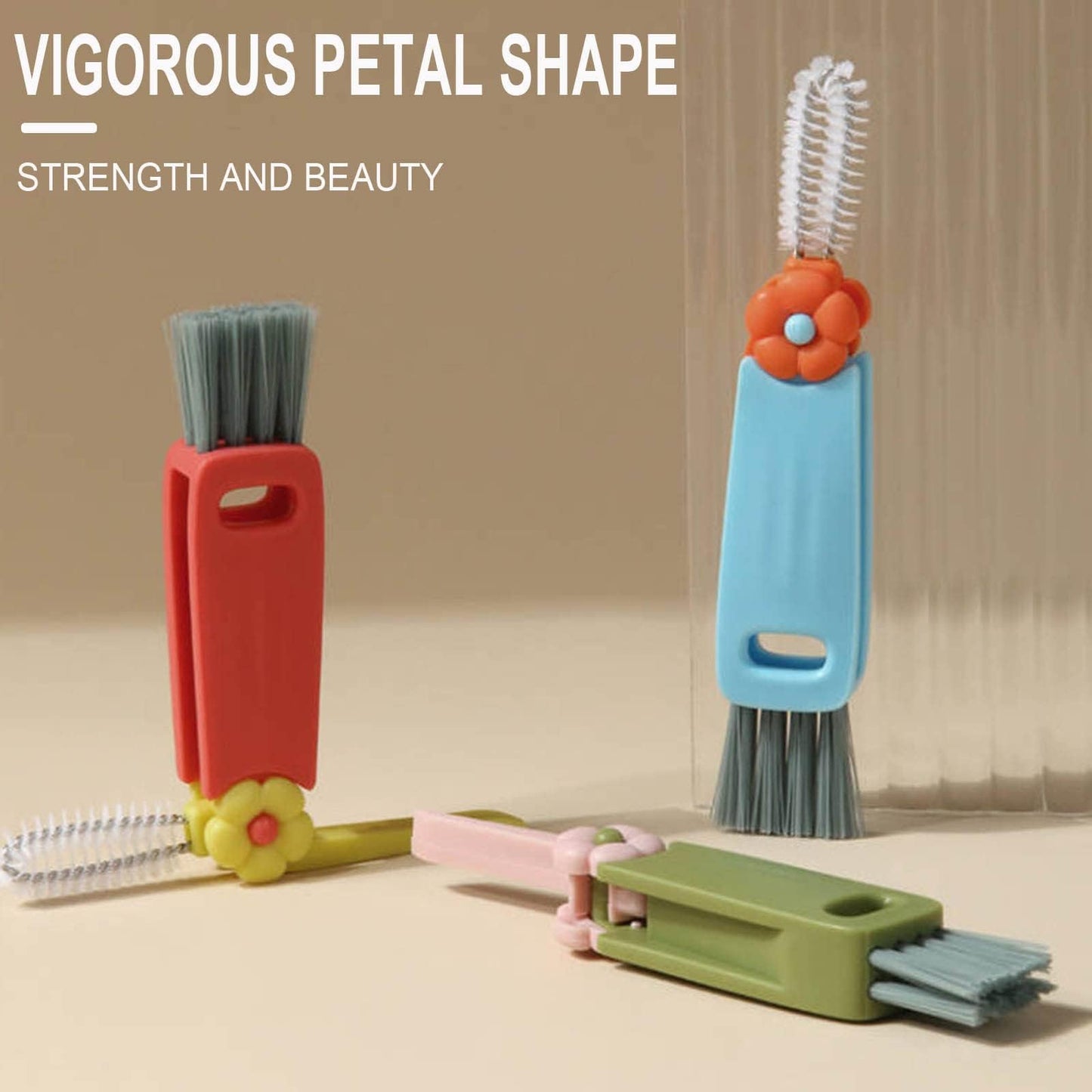 2024 New 3 in 1 Multifunctional Cleaning Brush, Portable Cup Lid Cleaner for Baby Bottles and Tight Spaces