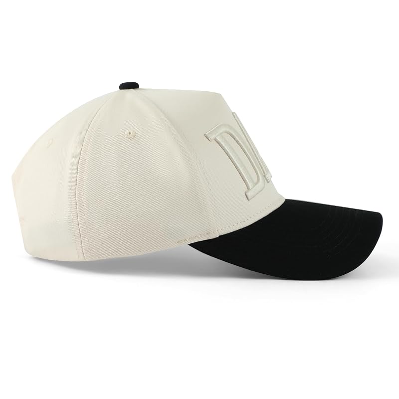 Dad Trucker Hat for Men - Beige | Two-Tone Adjustable Embroidered Baseball Cap