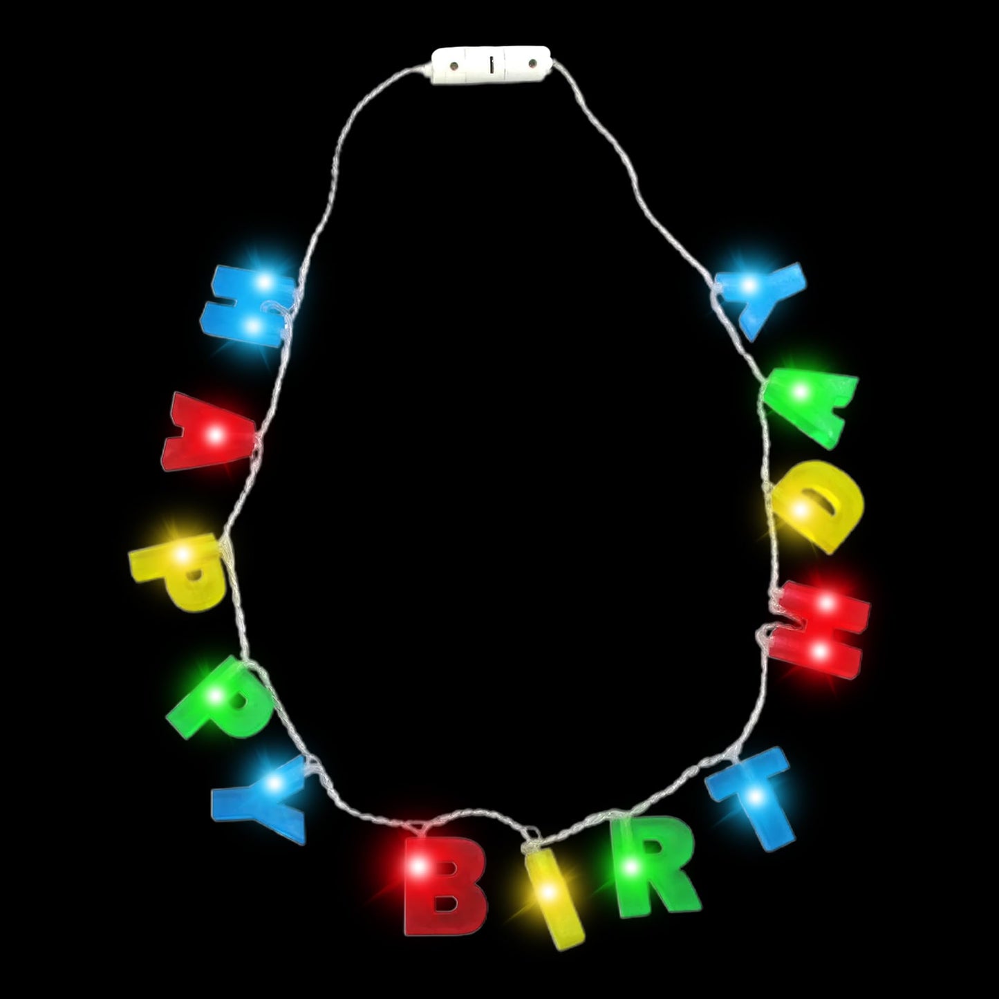 Vaulted Skulls & Co Happy Birthday Light-Up Necklace | Light Up Birthday Necklace | Birthday Letters Necklace | Party Led & Flashing Lights | Multicolor | One Size