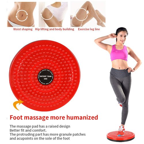 THBII Twisting Waist Disc, Body Shaping Twisting Boards Waist Aerobic Exercise Fitness Slim Machine Rotating Board Female Twister Exercise Sports Equipment (Big Round Beads(Black))