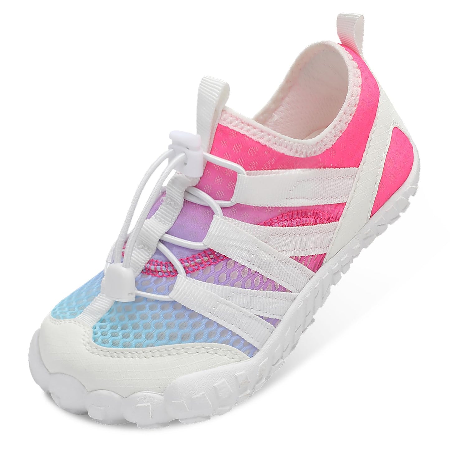 LeIsfIt Kids Water Shoes Boys Girls Wide Barefoot Swim Shoes Quick Dry Aqua Socks with Non-Slip Sole for Beach Pool Surf Hiking Colorful 2 Big Kid