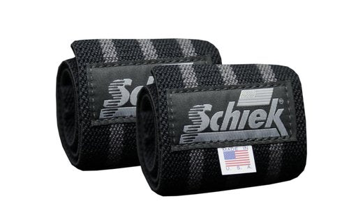 Schiek Sports Heavy Duty Wrist Wraps - Gym Workouts Wrist Support - Black Out Line Wrist Wraps