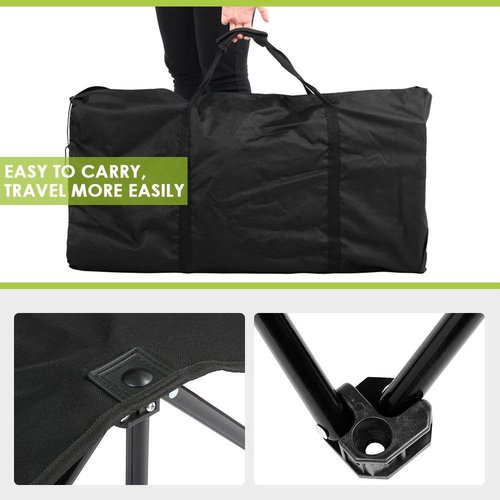 Yaheetech 6 Seats Foldable Sideline Bench for Sports Team Portable Camping Folding Bench Chairs with Carry Bag, Black