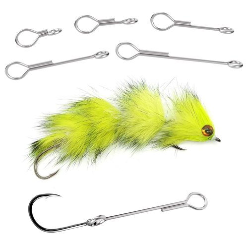 UVKDEENK Pack of 100 Fly Fishing Flies Articulated Shanks for Fishing Lure Make, Fly Tying Materials Connector for Tying Streamers & Hooks & Beads, Use in Fresh & Saltwater Trout Bass