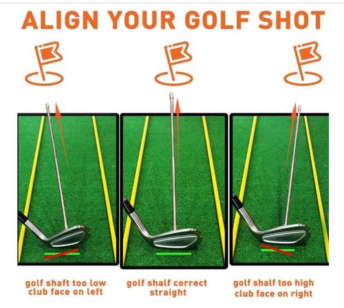 HH-GOLF Golf Alignment Rods, Golf Alignment Stick Corrector Lie Angle Tool, Golf Swing Training Aids Aiming Stick - Golf Club Face Aim, Visualize and Align Your Golf Shot