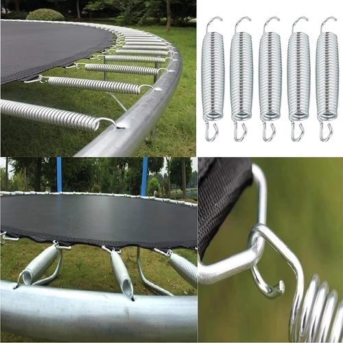 SquEqu 6 Pack Trampoline Springs Replacement 5.5 Inch Heavy Duty Stainless Steel Fitness Rebounder Extension Spring for Outdoor Trampolines Recreational Indoor Exercise Trampoline Mini Trampoline