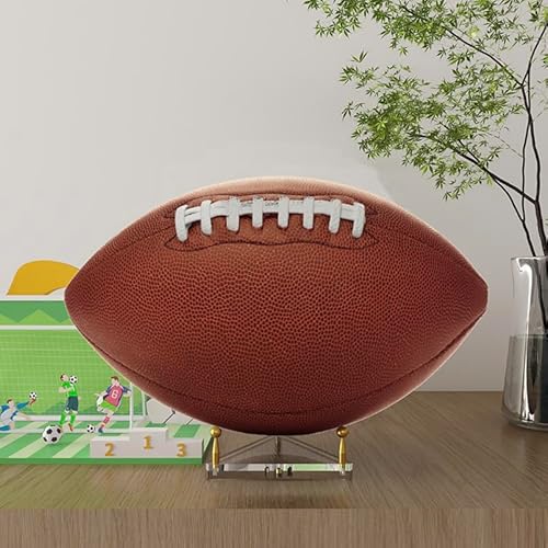 SVENJBB Ball Holder for Basketball, Football, Soccer, Volleyball, Crystals and Rocks, Clear Acrylic Ball Stand with Gold Pegs & Rubber Feet for Displaying Sports Memorabilia, 1 Pack
