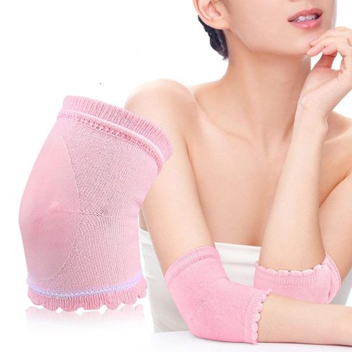 Eficentline 1-Pairs Cotton Elbow Sleeves with Gel Pads - Breathable Moisturizing Covers (5.12 x 2.87 Inch)