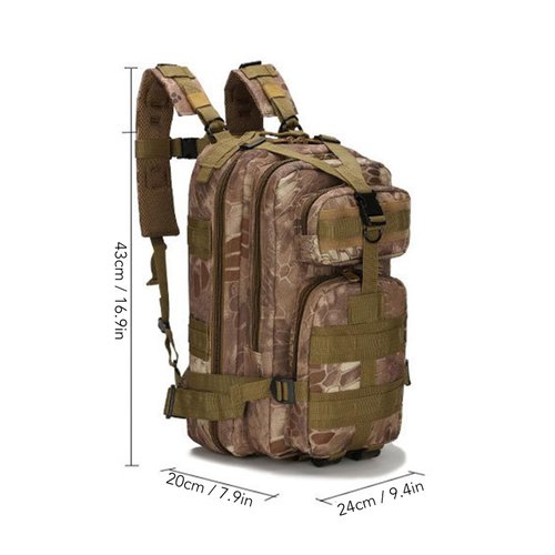 ETAINGYEUN Camouflage Outdoor Hiking Bag Camo Camping Hunting Backpack Double Zipper Sports Pack Training Equipment
