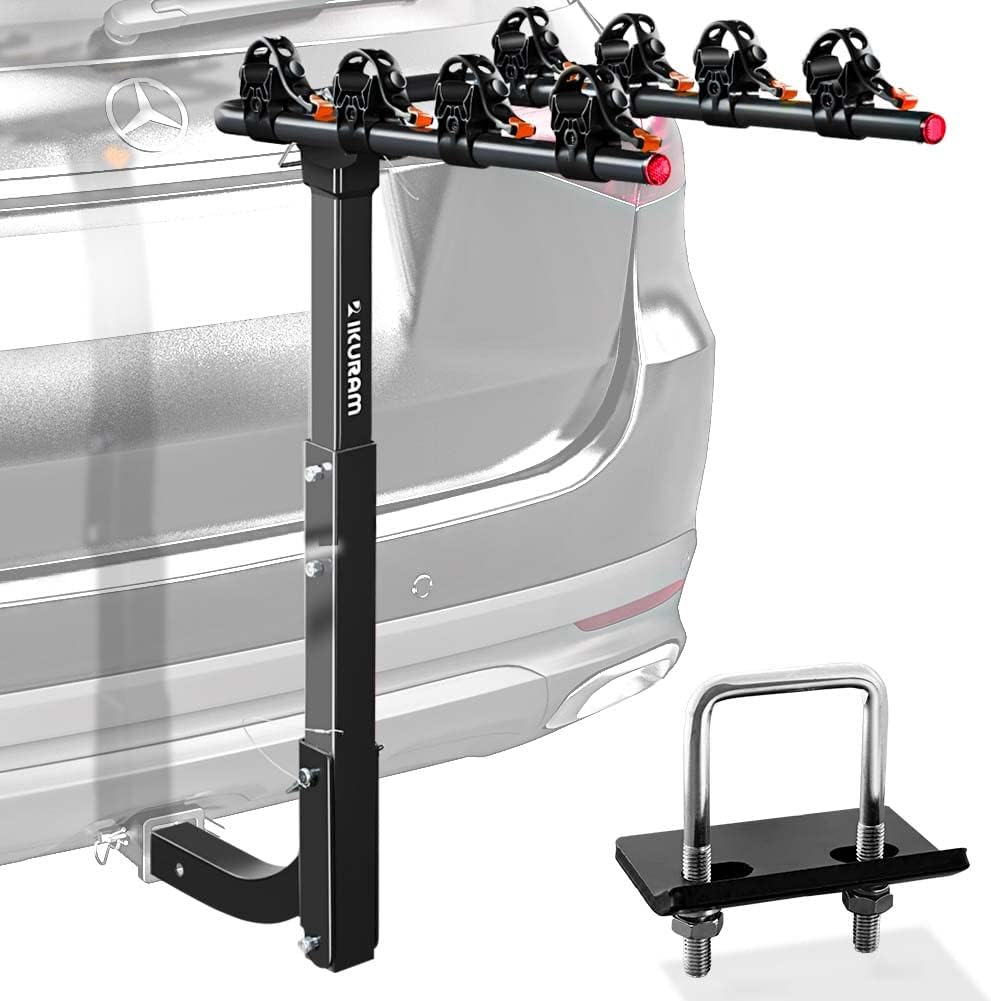 2 Bike Rack Hitch Mount, 200 lbs Electric Bicycle Carrier Rack Platform Style for Cars Trucks SUVs Minivans, fits MTB Gravel Road Bike with Up to 5-inch Fat Tire Carrier Rack - 2" Hitch Receiver