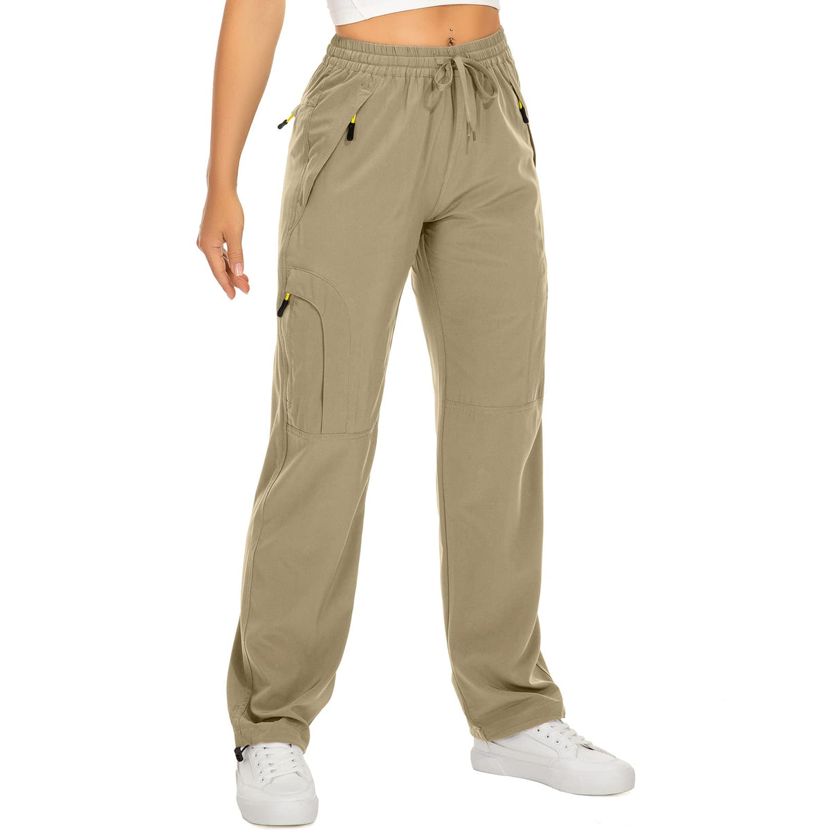 Toomett Women's Hiking Cargo Pants Quick Dry UPF50+ Outdoor Pants for Women Fishing Safari Travel Stretchy Pants with Pockets,6608,Khaki,XS