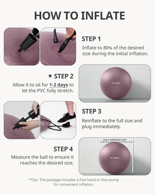 Trideer Yoga Ball for Pregnancy Office Ball Chair– Exercise Ball for Birthing, Labor, Stretching & Core Workout – Anti-Burst, Slip-Resistant for Home Gym, Flexible Seating & Physical Therapy