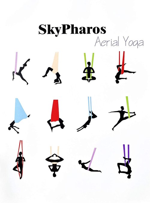 SKYPHAROS 11 Yards Aerial Silks Yoga Swing Set - Aerial Yoga Hammock Kit Anti-Gravity Flying for Fitness, Low/Non Stretch Nylon Tricot Fabric Hardware Included for Dance