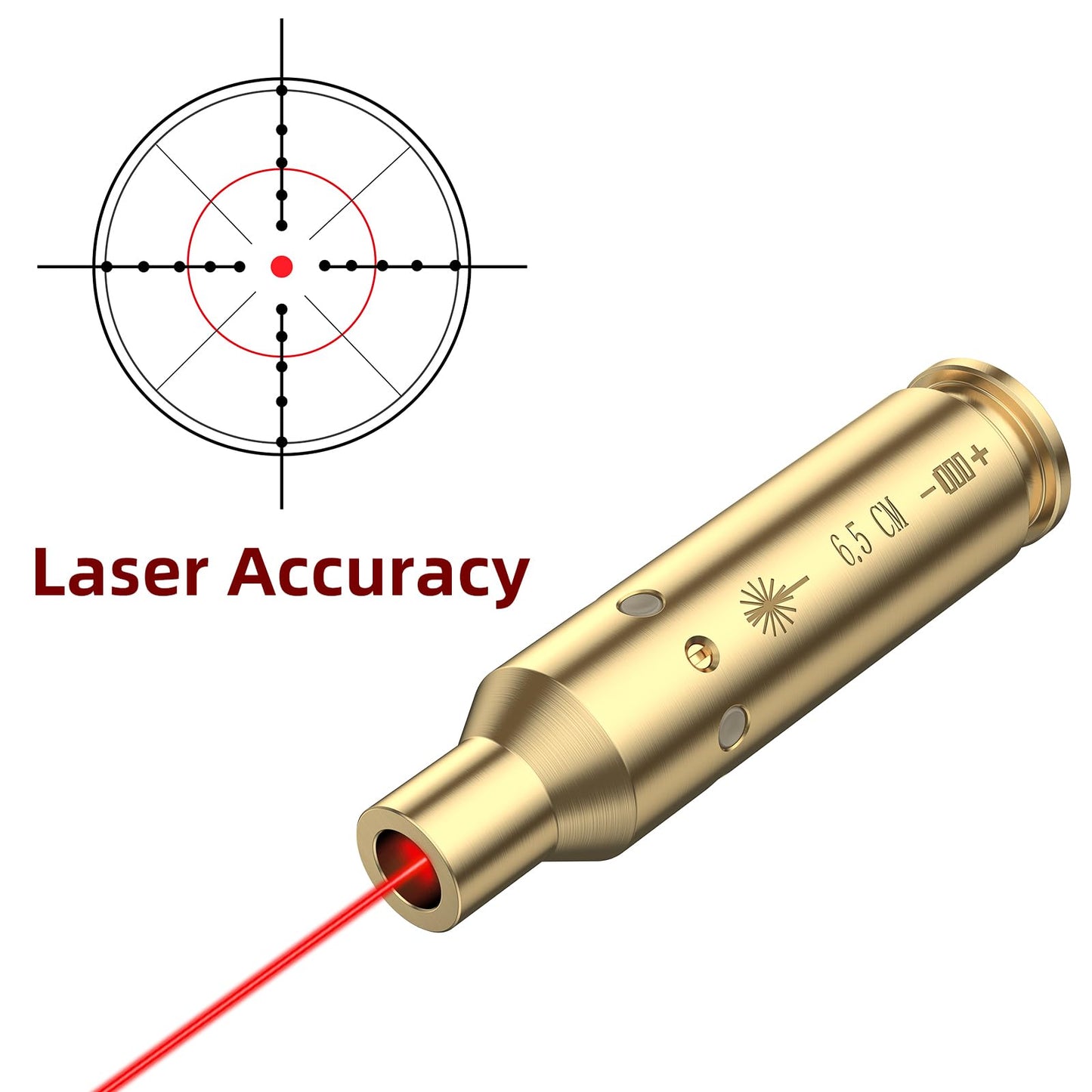 EZshoot Bore Sight 6.5CM Red Laser Boresighter with 4 Sets of Batteries