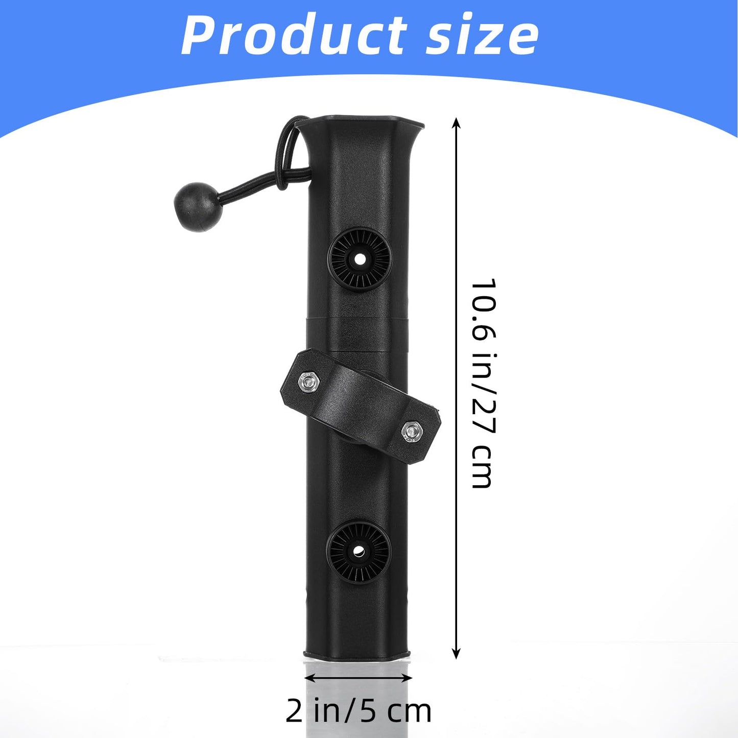 2 Pcs Pole Mount Fishing Rod Holder for Bike, Rotatable Fishing Pole Holder for Bike with Pole Mount Clamp, Fishing Rod Rack for Beach Car, Fishing Chair, ATVS, Boats, Carts