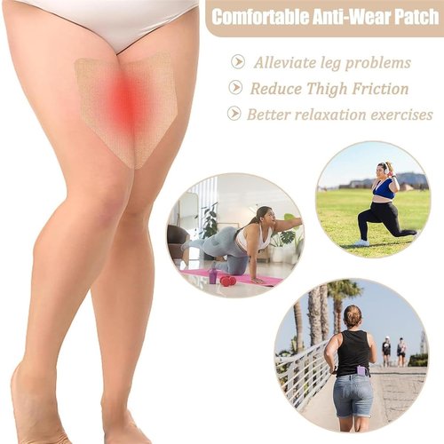 Thigh Inner Anti Chafing Stickers, 20 Pcs Disposable Self Adhesive Thighs Tape Patch Elastic Breathable Thigh Lift Skin Tape, Leg Rubbing Pad Ultra-Thin Thighs Anti Friction Pads for Body Leg Calf