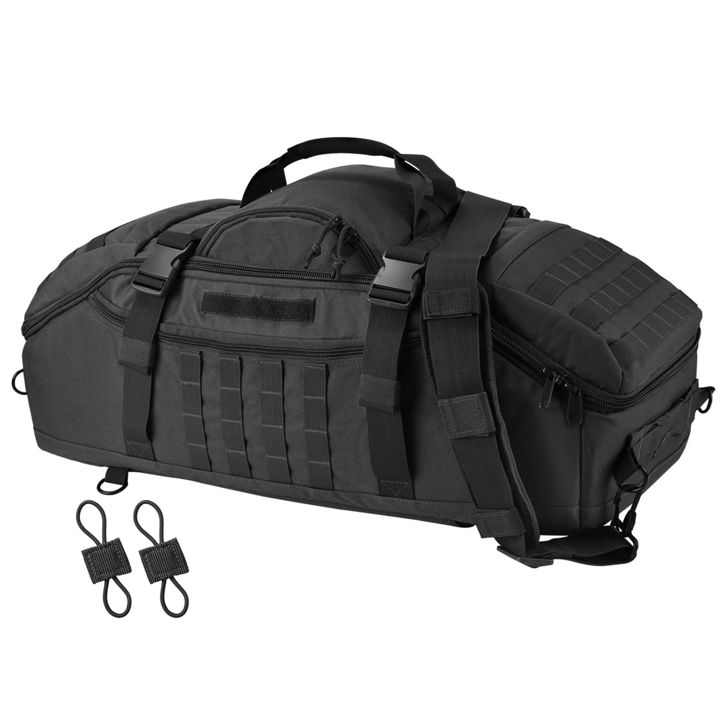 EASY BW 55L Large Travel Gym Duffle Bag Military Tactical Backpack, Army Pack 3 Day Bug Out Bag Rucksack for Outdoor Sport Hiking Camping with Molle System, Black