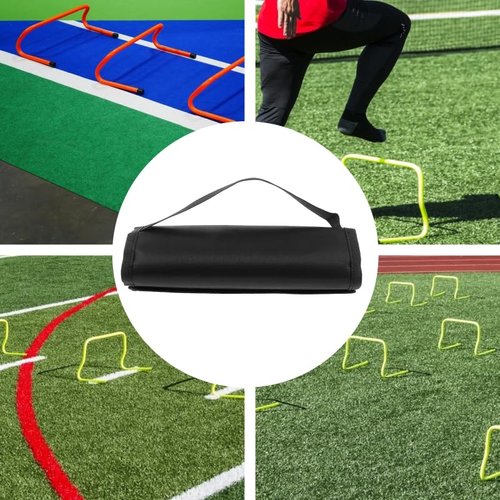 SquEqu 2 Pack Agility Hurdles Carrier Handle Quick Attachment Carrying Wrap Grip Storage Organizer for Speed Training Hurdle Soccer Basketball Football Training Equipment Easy Transport