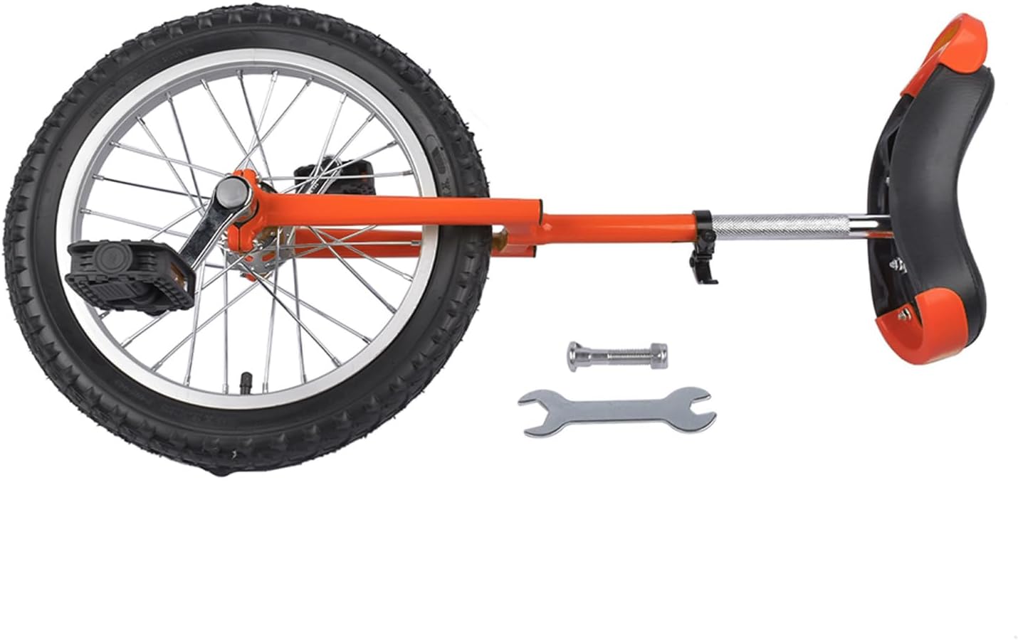 16 Inch Wheel Unicycle Balance Fitness Exercise Adult Kids Outdoor Sports Training Cycling Unicycle with Steel Rim,Mountain Tire Cycling Sports Exercise with Adjustable Seat(Silver)