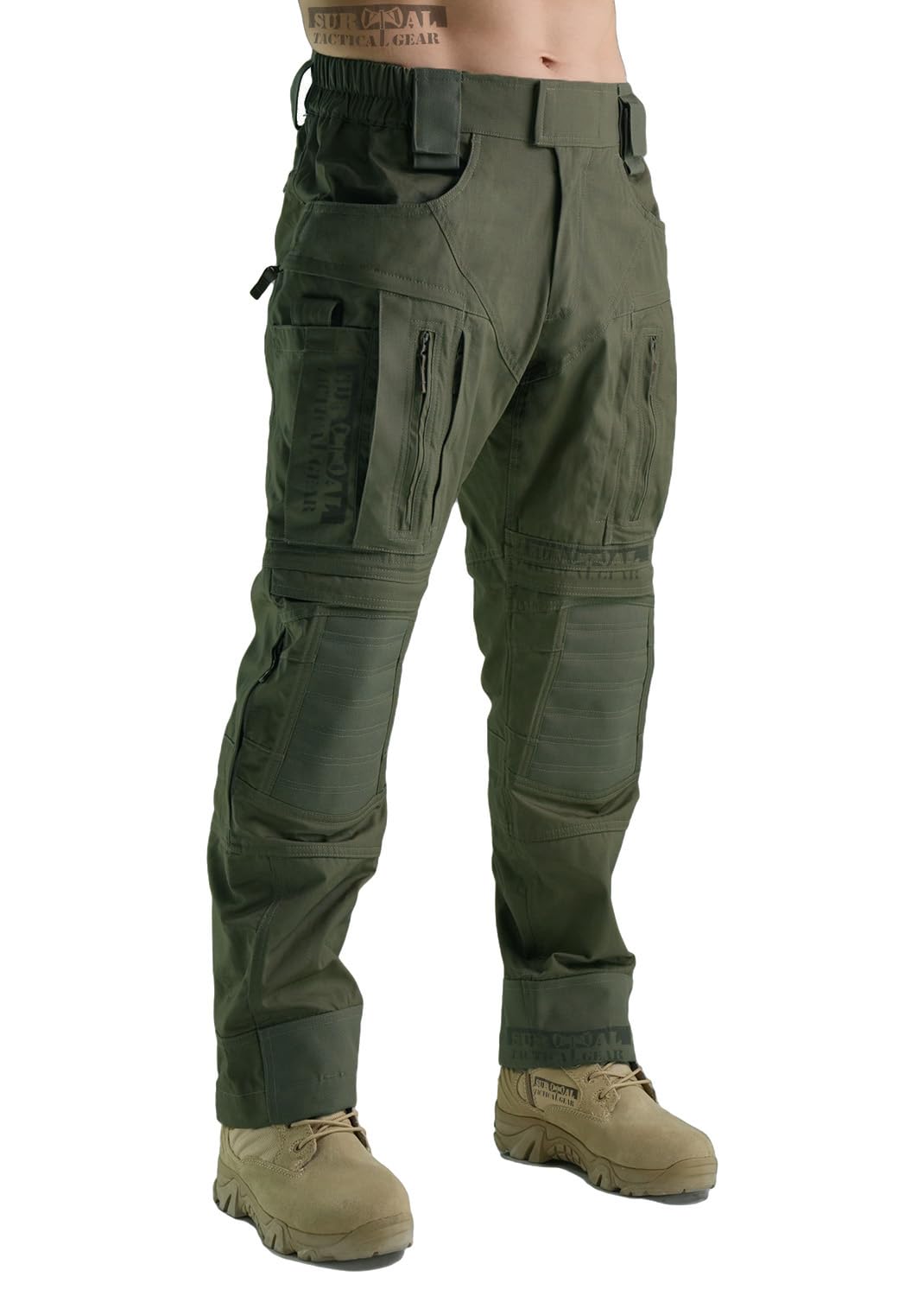 ZAPT Gen3 Combat Pants with Knee Protection System (Green Brown, Medium)