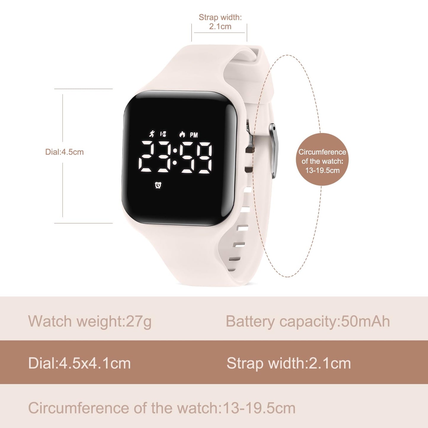 A ALPS Kids Watches for Girls Boys Digital Sport Watch with Step Counter Pedometer Vibration Alarm Clock, No App Waterproof Fitness Tracker Kids Watch Boys Girls Teens Students Ages 5-16