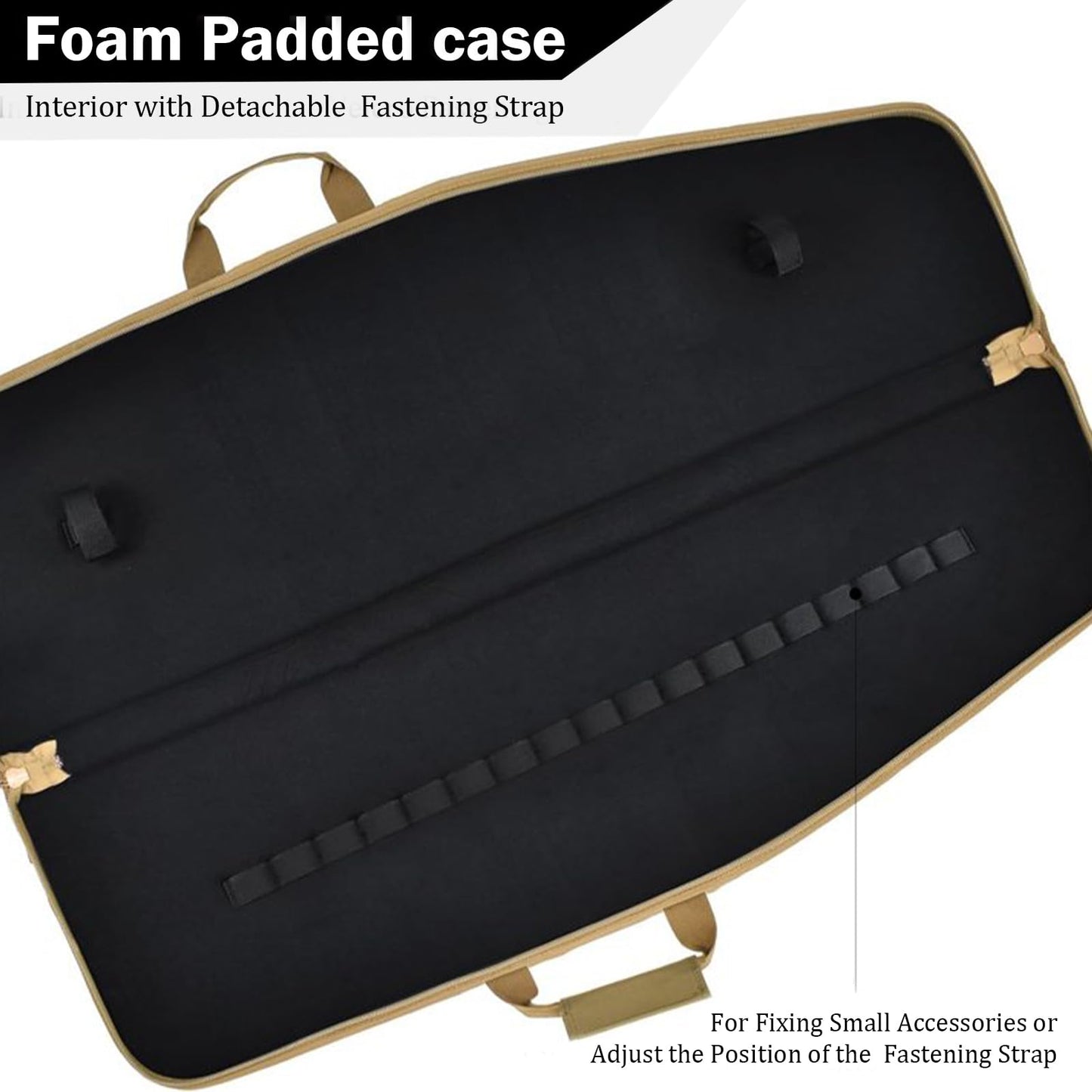 AUMTISC Soft Gun Rifle Case Padded, Ar15 Tactical Shotgun Bag, Carrying Range Gun Bags Cases for Scoped Rifles Hunting Shooting, Khaki 42