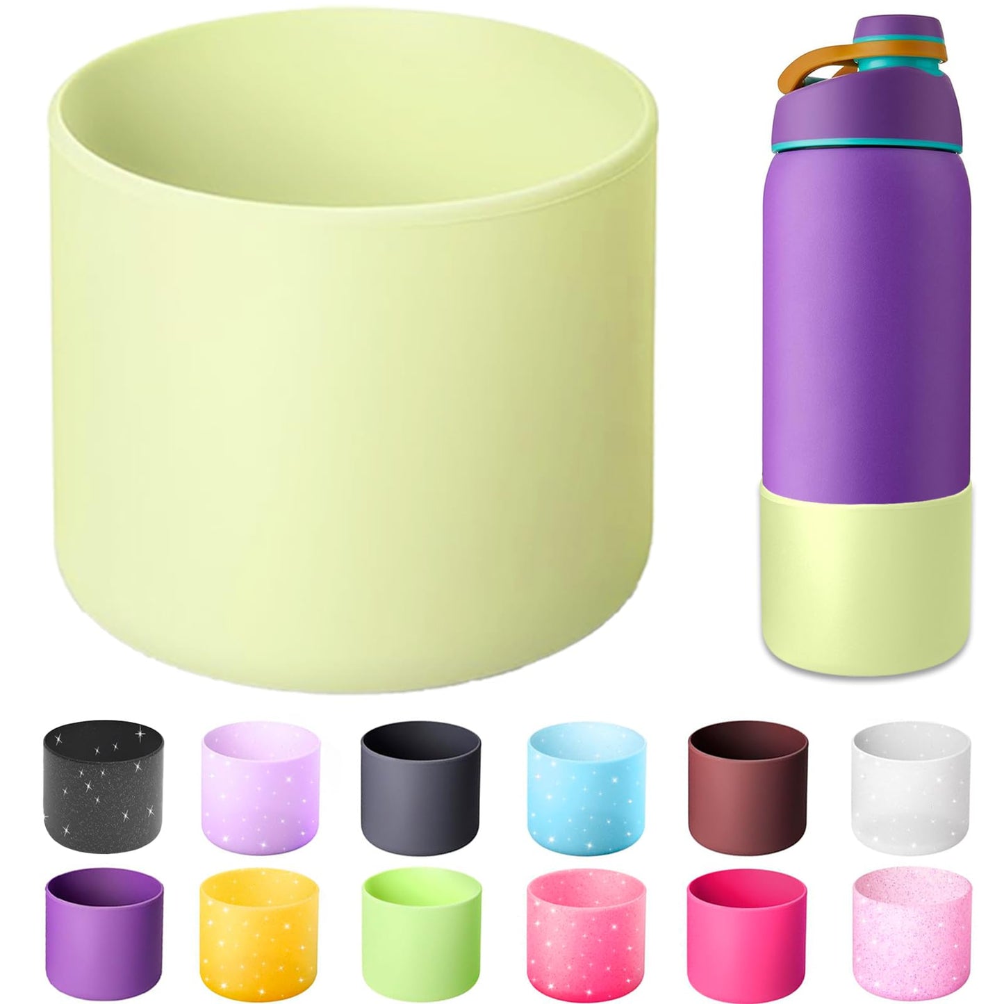 Silicone Water Bottle Boot for Owala 24 oz, Anti-Slip Protective Sleeve for Owala FreeSip, Twist & Flip Stainless Steel Water Bottle, Protective Bottom Base Cover