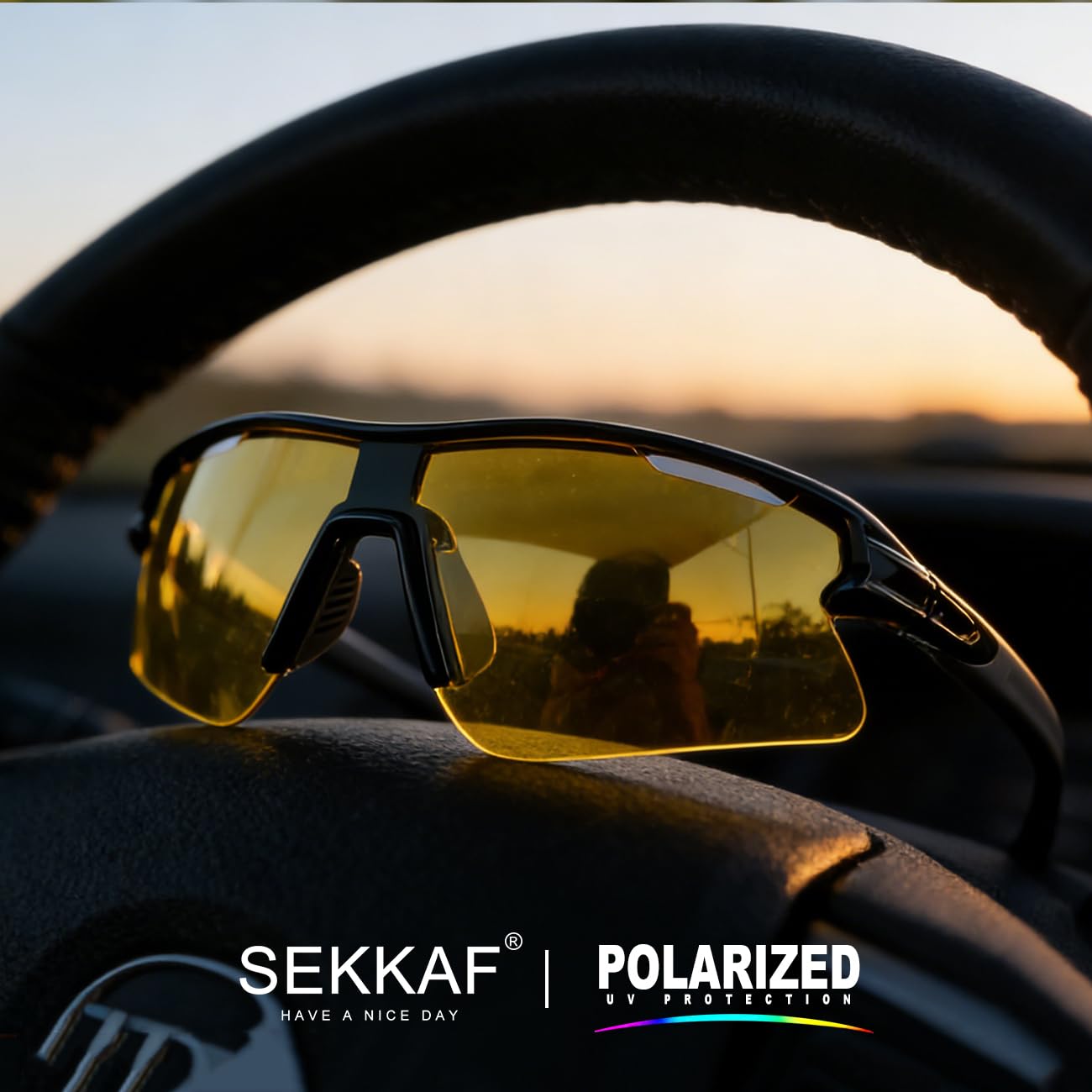 SEKKAF Polarized Sports Sunglasses for Men Women and Youth, UV400 Protection Ideal for Cycling Baseball Fishing Golf Running